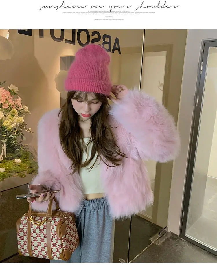 Women’s Faux Fur Coat 2024 – Casual Imitation Fox Fur Jacket for Winter 🍂✨