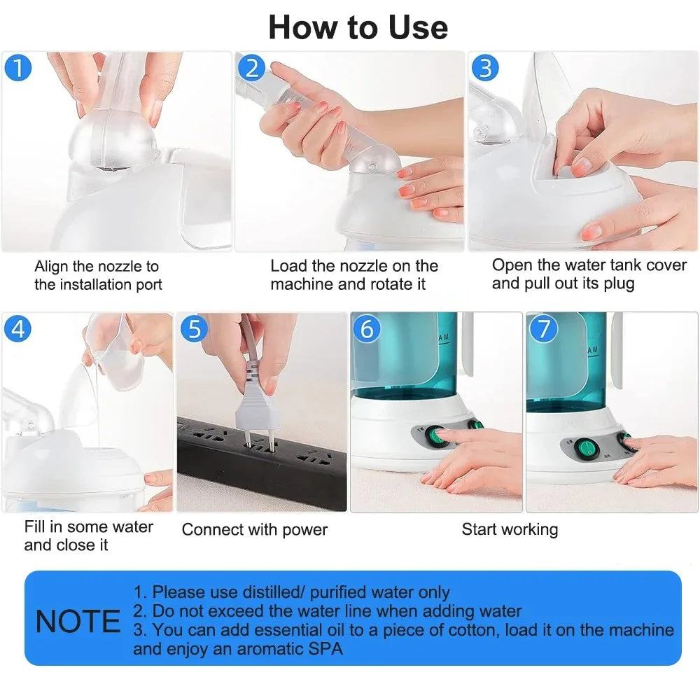 Hot Mist Face Vaporizer – Portable Facial Steamer & Humidifier for Hydrating Skin Care 💧✨