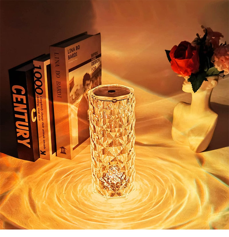 Shop All I Want SHOP ALL I WANT Romantic Crystal Rose Lamp