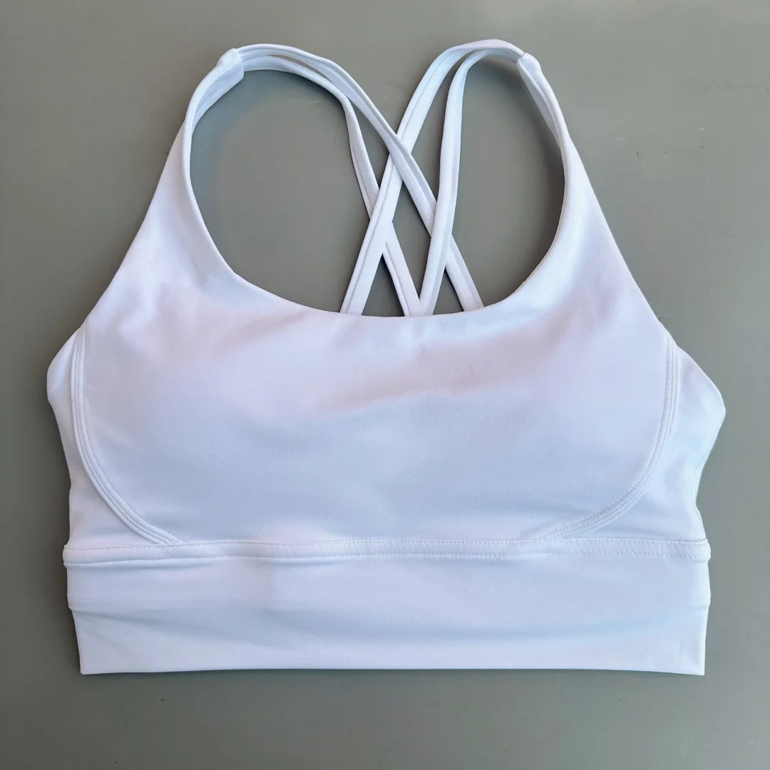 Solid Color Soft Cross Back Women’s Fitness Bra  🏋️‍♀️✨