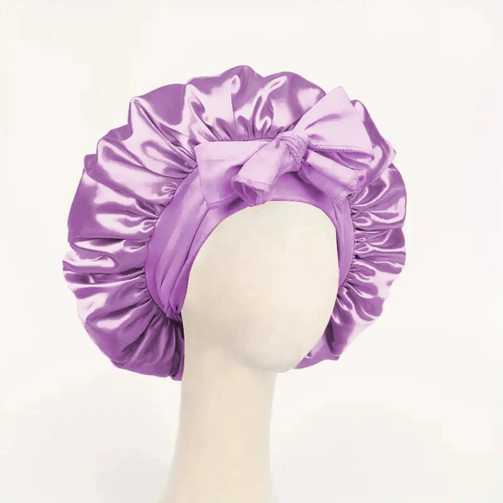 Shop All I Want Light Purple Shop All I Want 🌙 Satin Silk Bonnet – Adjustable Tie Band for Sleeping, Hair Care, Suitable for Women & Men 🌟