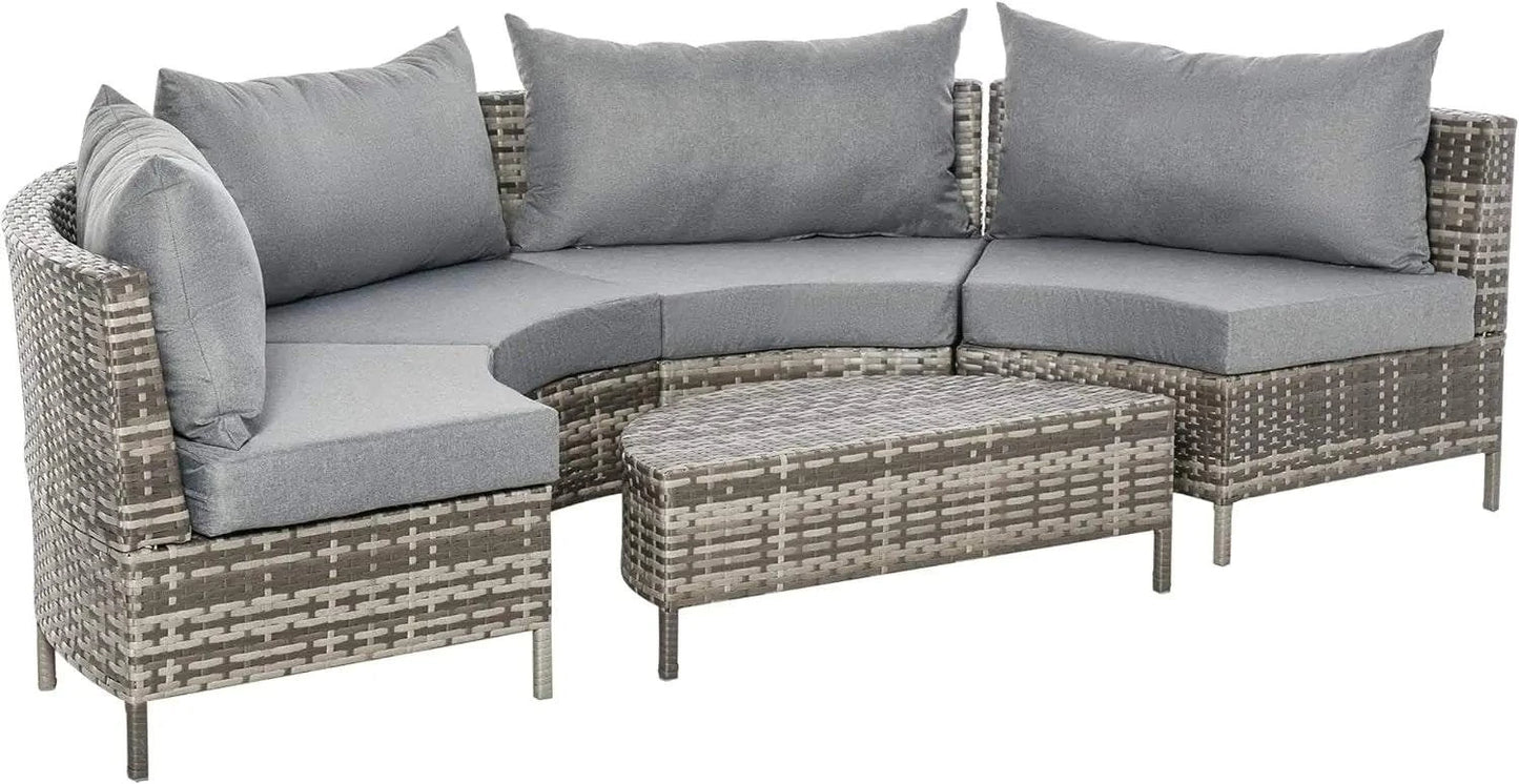 5-Piece Outdoor Sectional Sofa 🌿 | Half-Moon PE Rattan with Cushions,Create the perfect outdoor oasis with this 5-Piece Outdoor Sectional Sofa 🌿, featuring a sleek half-moon design made from durable PE rattan wicker and steel. Ideal Shop All I WantShop All I Want5-Piece Outdoor Sectional Sofa 🌿