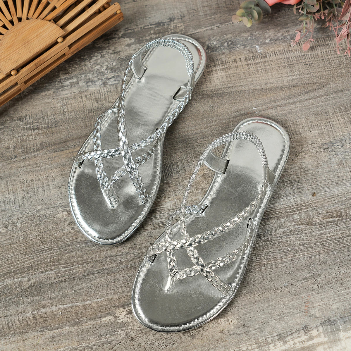 Shop All I Want Silver / 36 SHOP ALL I WANT Beach Sandals ☀️👡