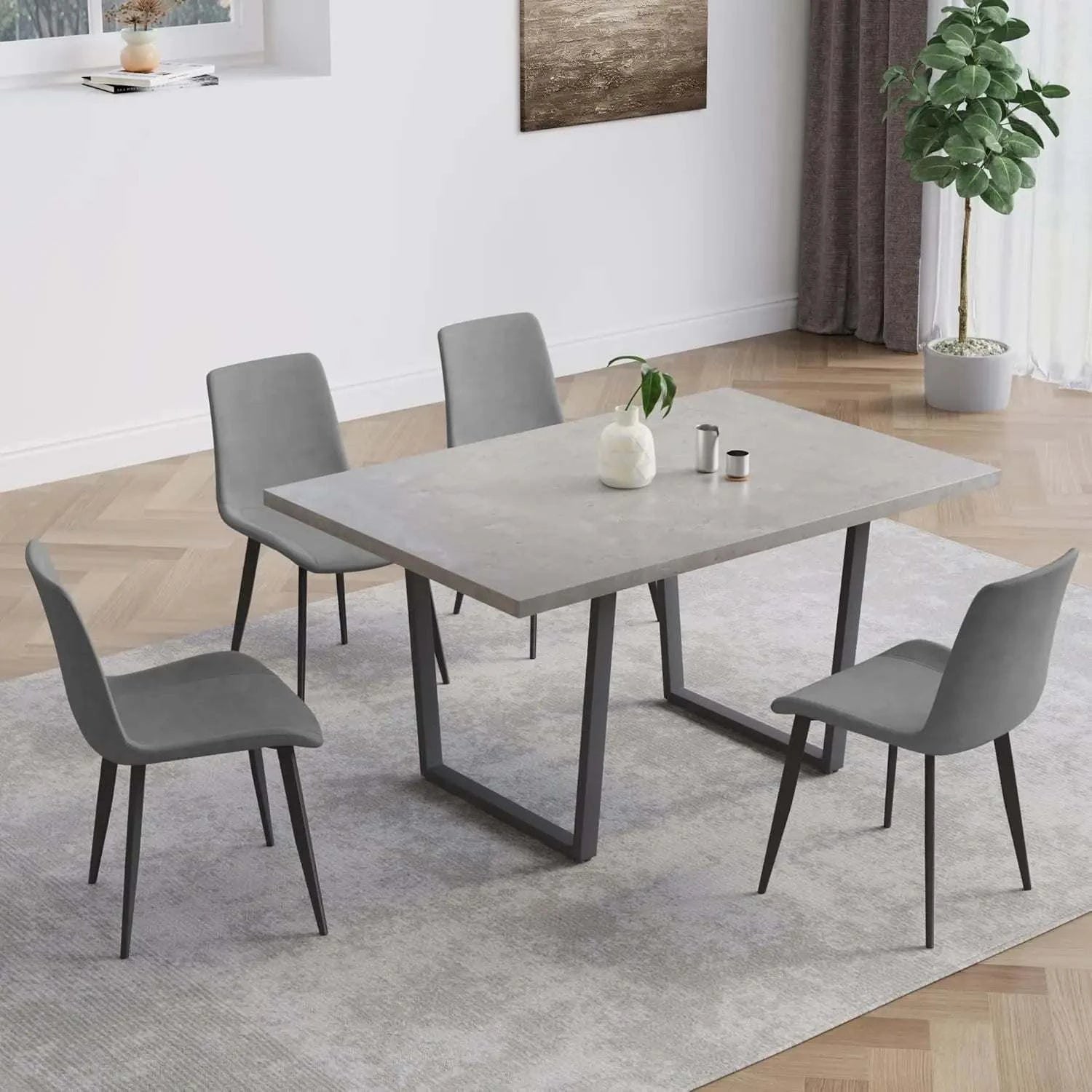 5-Piece Dining Table Set 🍽️ | 42.9” Modern Kitchen Table with LeatherElevate your dining space with the 5-Piece Dining Table Set 🍽️, featuring a sleek 42.9” modern kitchen table paired with comfortable leather chairs. Designed for moShop All I WantShop All I Want42