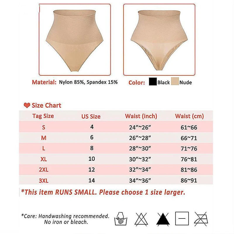 High Waist Tummy Control Panties – Thong Shaper & Butt Lifter Slimming Underwear for Women 🍑✨