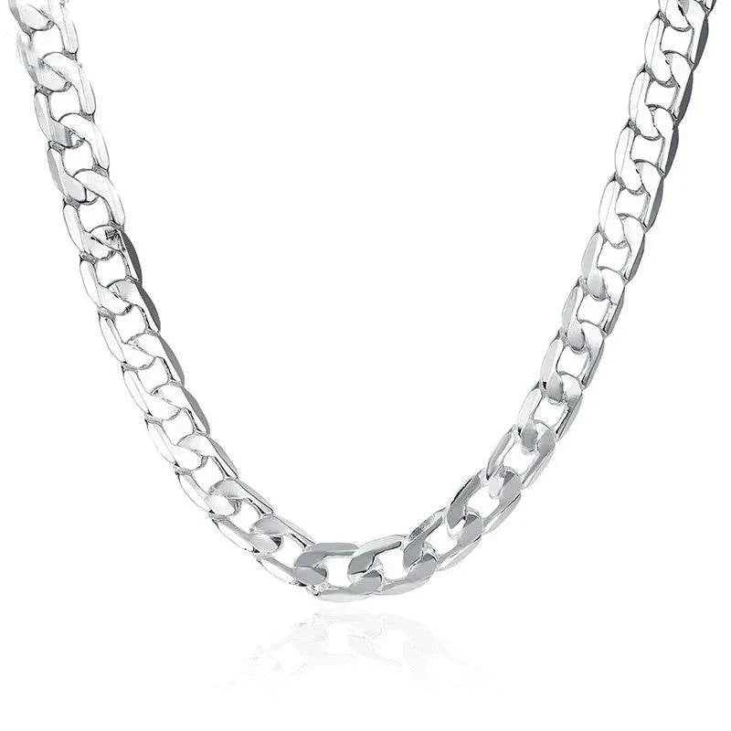 ✨ 925 Sterling Silver Necklace – Classic 6mm Chain, 16-24 Inches, Luxury Jewelry for Men & Women 🎁 - Shop All I Want