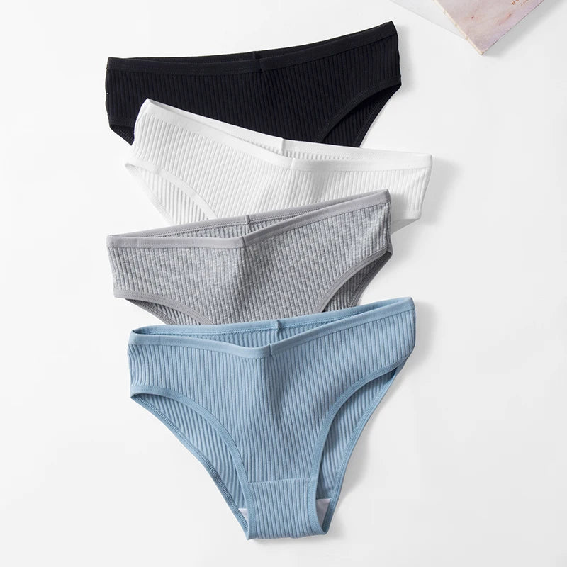 10PCS Women’s Panties Set | Sexy Breathable Cotton Striped Briefs 🌸