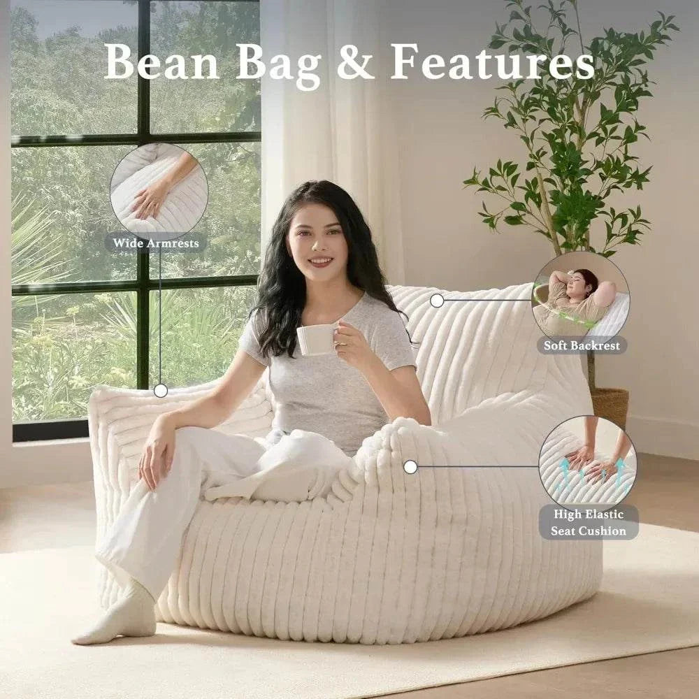 Large bean bag chair for adults Cozy bean bag chair for kids' bedroom Shop All I Want Bean Bag Chair for Adults with Armrests, Oversized Comfy Beige Lounge Relax in ultimate comfort with this oversized bean bag chair designed specifically for adults. With its ergonomic design and armrests, this lounge chair provides excShop All I WantShop All I WantArmrests, Oversized Comfy Beige Lounge Sofa