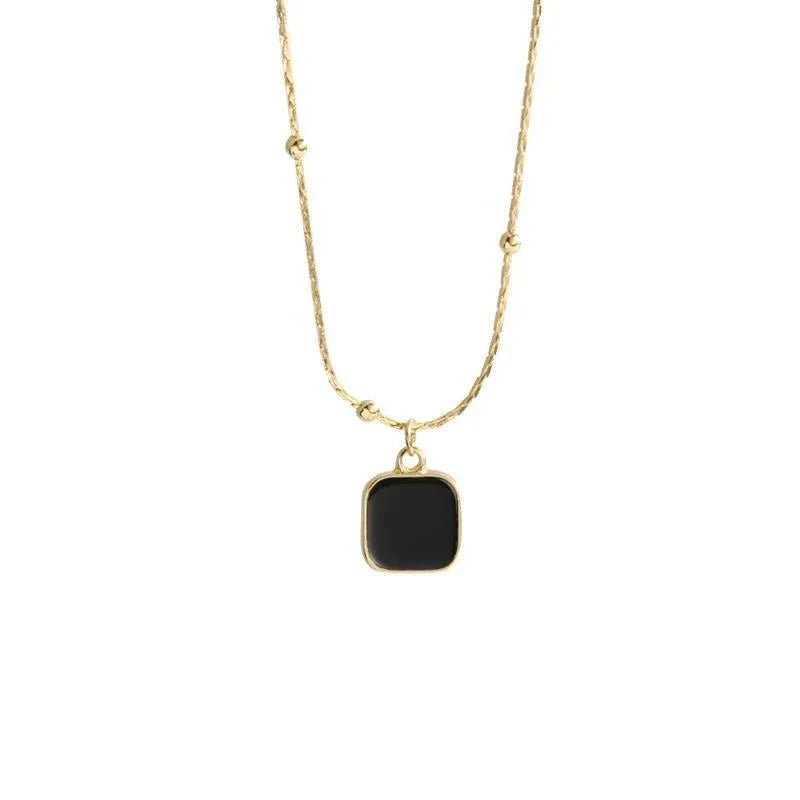 Shop All I Want SHOP ALL I WANT Stainless Steel Black Square Pendant Necklace 🖤✨ #MinimalistChic