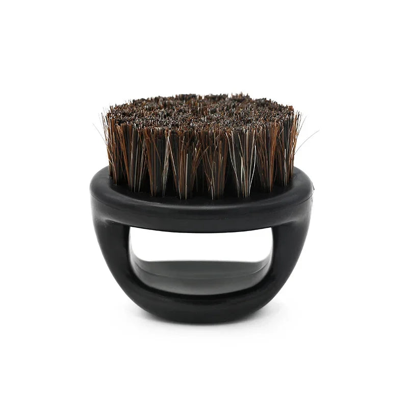 Men’s Beard Ring Brush | Portable Horse Bristle Shaving Brush 🧔