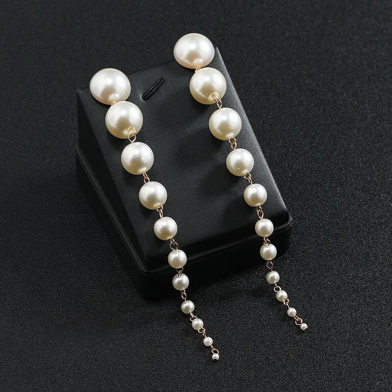 Shop All I Want SHOP ALL I WANT Long Pearl Earrings