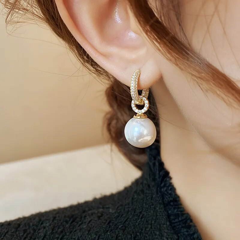 Shop All I Want SHOP ALL I WANT Pearl & Zircon Earrings 🌟💎👂