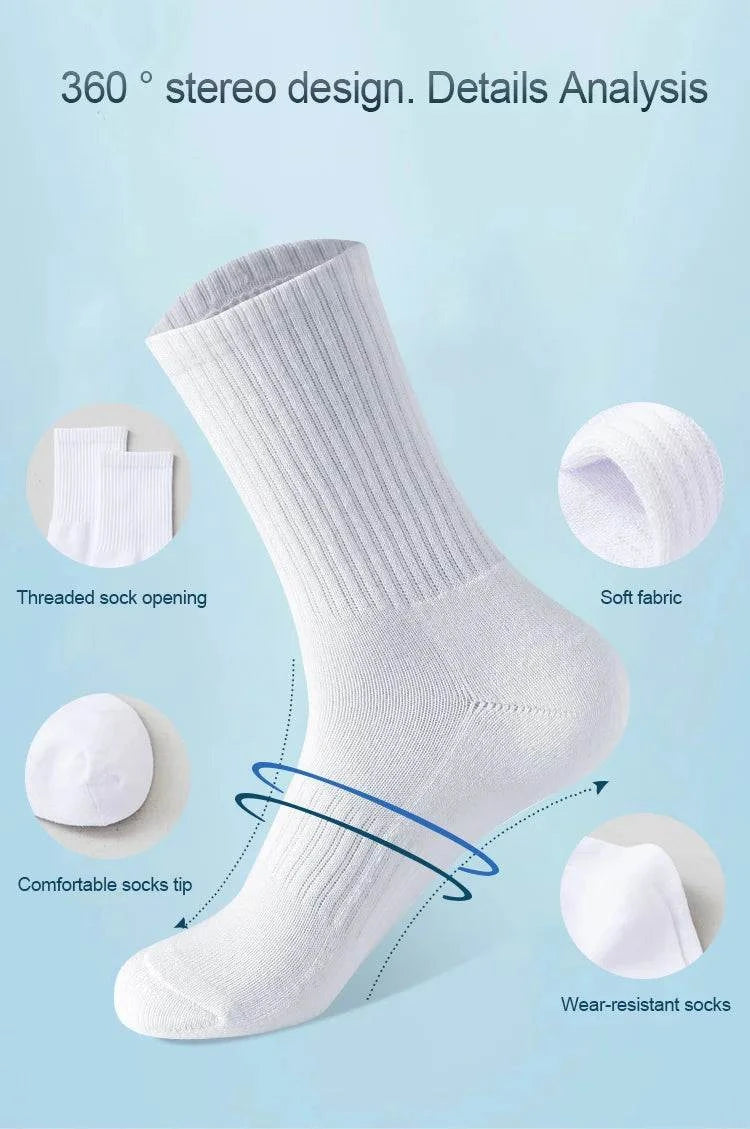 Shop All I Want SHOP ALL I WANT 🧦 5 Pairs Men’s Cotton Socks – Soft, Breathable, New Style for All Seasons, Plus Size 🌞❄️