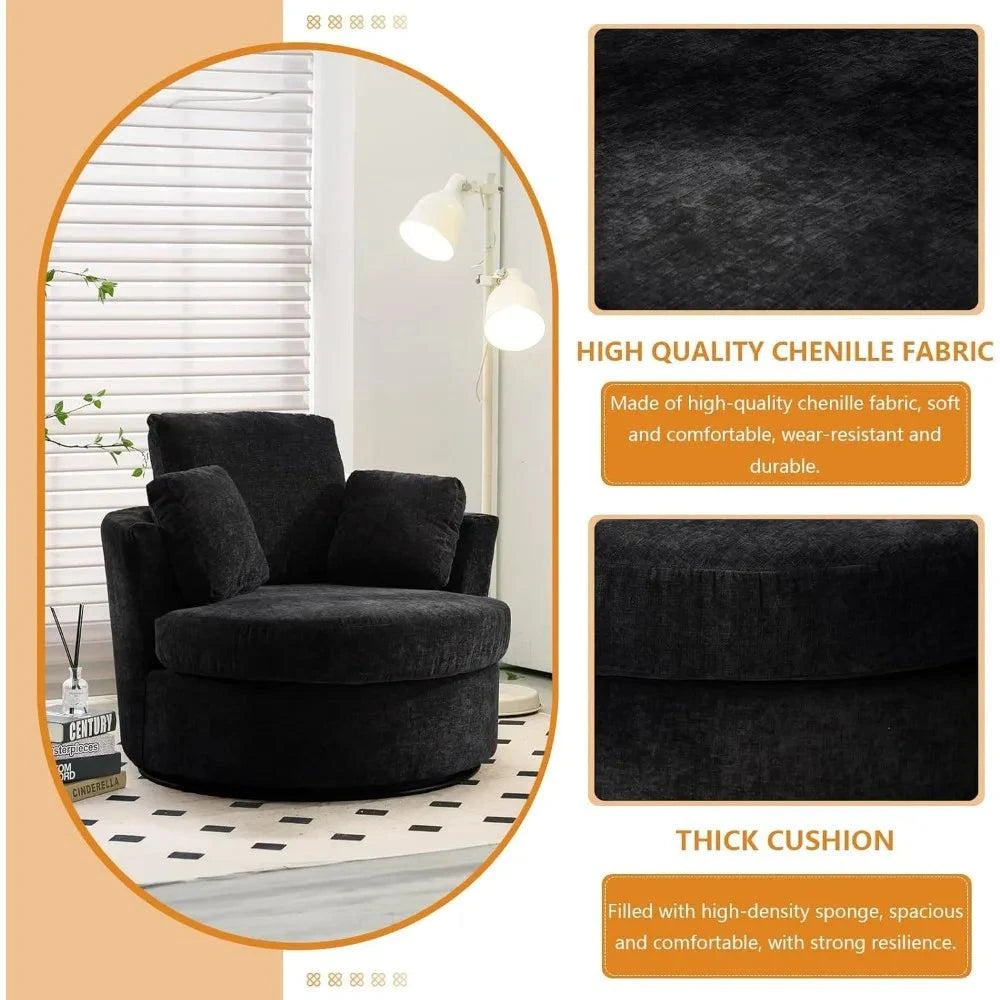 Cozy Chenille Round Swivel Chair - 360° Comfort & Style! 🛋️Elevate your living space with this Minimalist Modern Living Room Chair, designed for both style and comfort. Featuring a solid back and 360-degree rotation, this chShop All I WantShop All I WantCozy Chenille