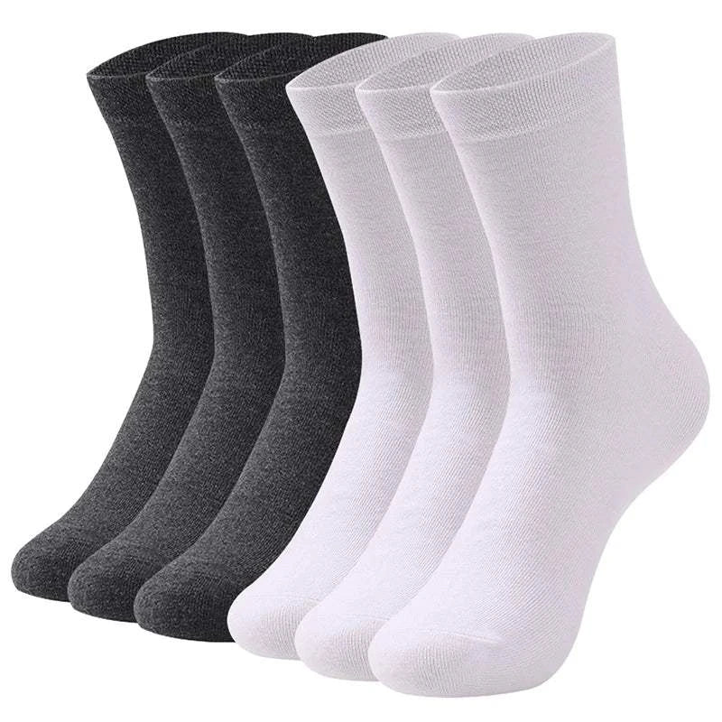 Shop All I Want SHOP ALL I WANT 🧦 6 Pairs High-Quality Men’s Socks – Cotton, Breathable, Black & White for Spring/Summer, EU38-45 🌞