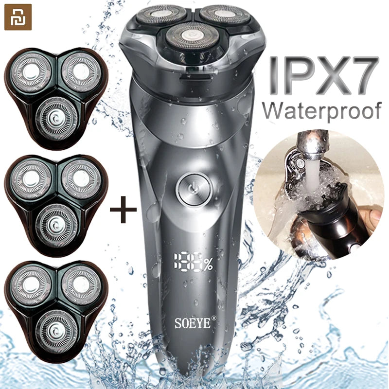 Men's Smart Electric Shaver – Waterproof Beard Trimmer for Wet & Dry Use 💧✨