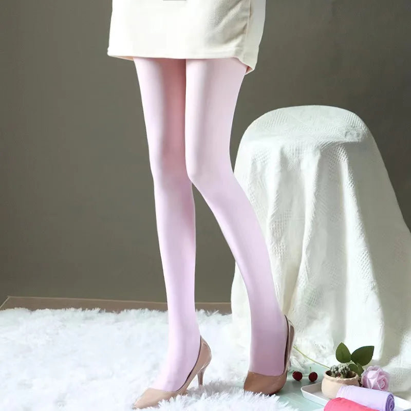 Candy Color Sexy Tights for Women – Plus Size High Elasticity Pantyhose for Beautiful Legs, Non-Transparent Design 🌈✨