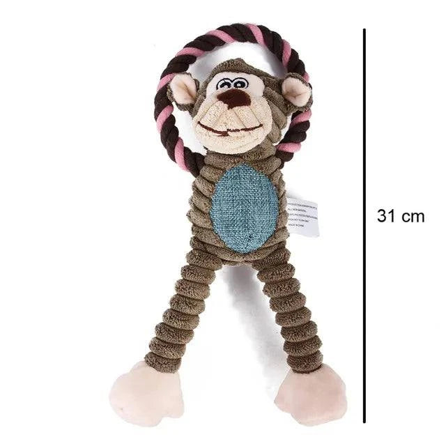 Shop All I Want Monkey SHOP ALL I WANT Squeaky Plush Dog Toys 🐾🦁🐘🐒