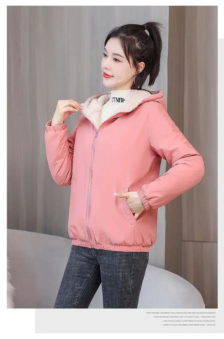 Women’s Fleece Coat: Warm Hooded Windbreaker for Winter! ❄️🧥