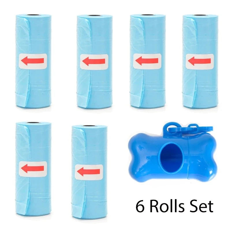 Shop All I Want Blue 6Rolls Set SHOP ALL I WANT Convenient Cleanup: Pet poop bags for a mess-free and eco-friendly pet waste solution! 🐾♻️