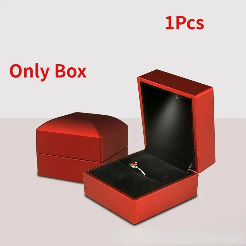 Shop All I Want Red / 65x60x50mm / CHINA Shop All I Want 💍 2024 LED Ring Box – Elegant Jewelry Organizer for Wedding & Diamond Rings 🎇