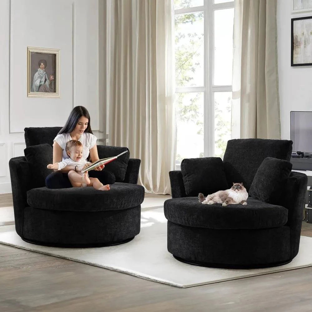 Cozy Chenille Round Swivel Chair - 360° Comfort & Style! 🛋️Elevate your living space with this Minimalist Modern Living Room Chair, designed for both style and comfort. Featuring a solid back and 360-degree rotation, this chShop All I WantShop All I WantCozy Chenille