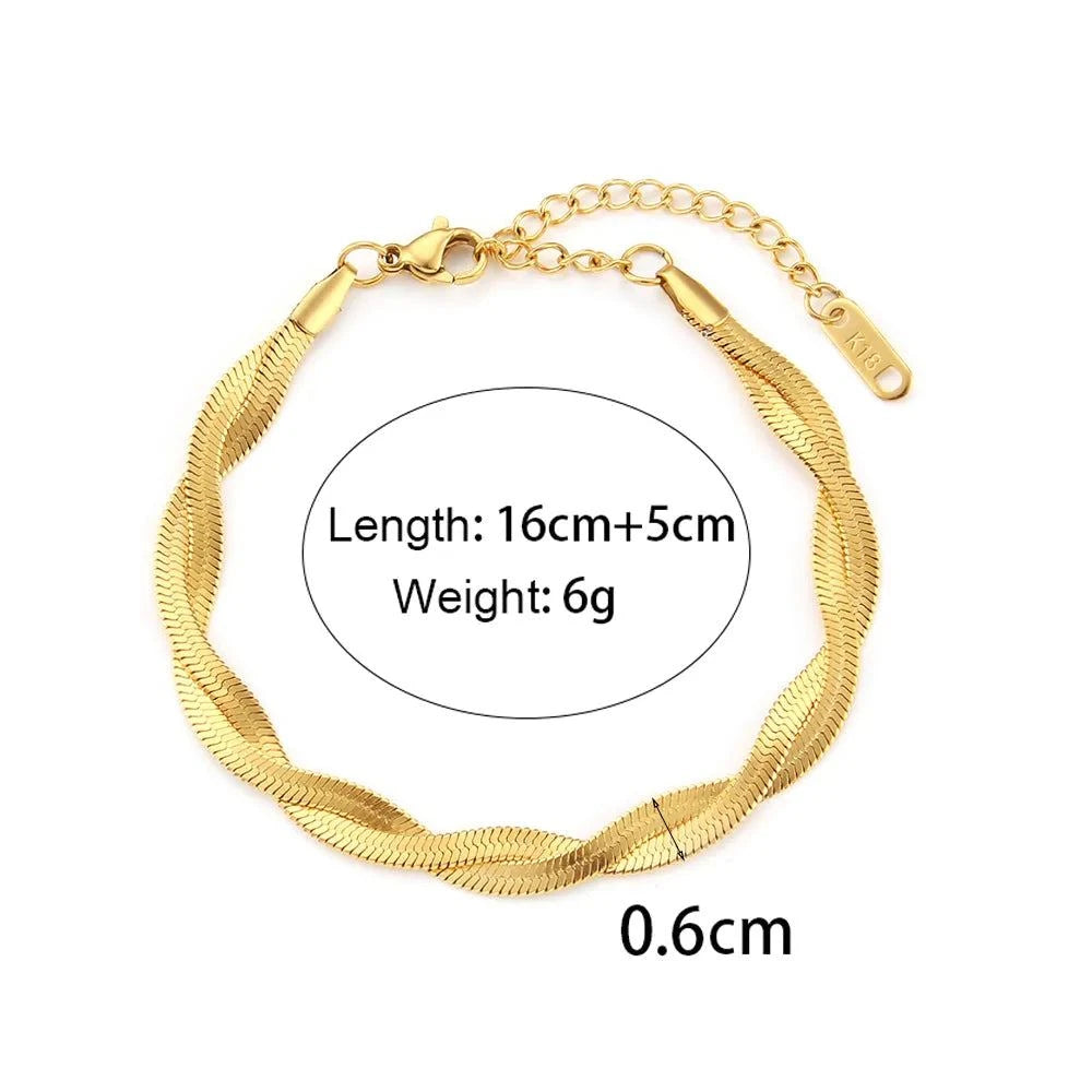 Shop All I Want Gold Braid Chain SHOP ALL I WANT Minimalist Gold Men Bracelet