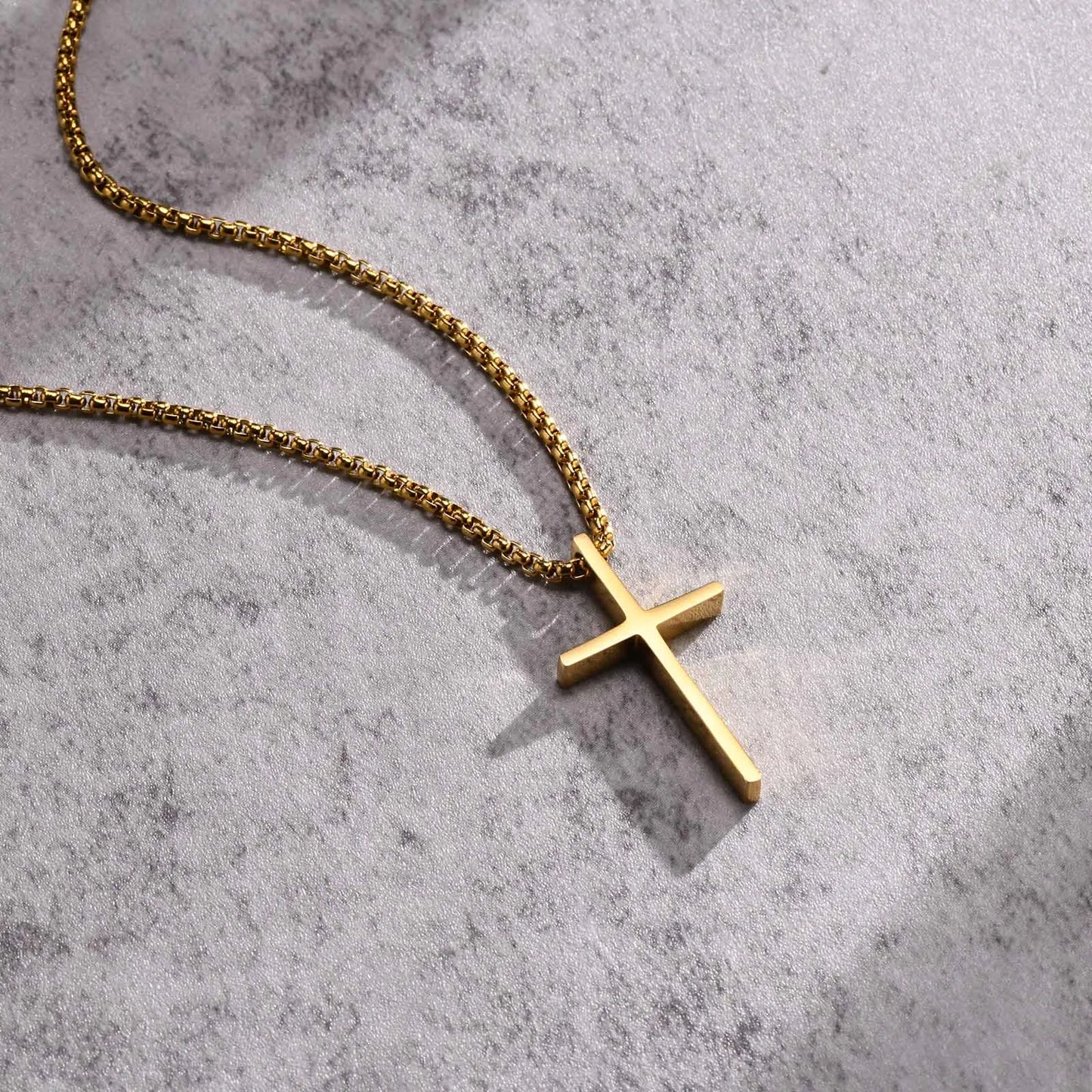 Shop All I Want NC-1035G SHOP ALL I WANT Layered Cross Pendant Necklace for Men ✝️🔗