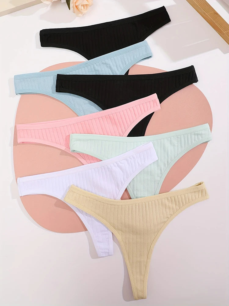 Shop All I Want Set1 / M / 7pcs SHOP ALL I WANT G-String Cotton Panties Set