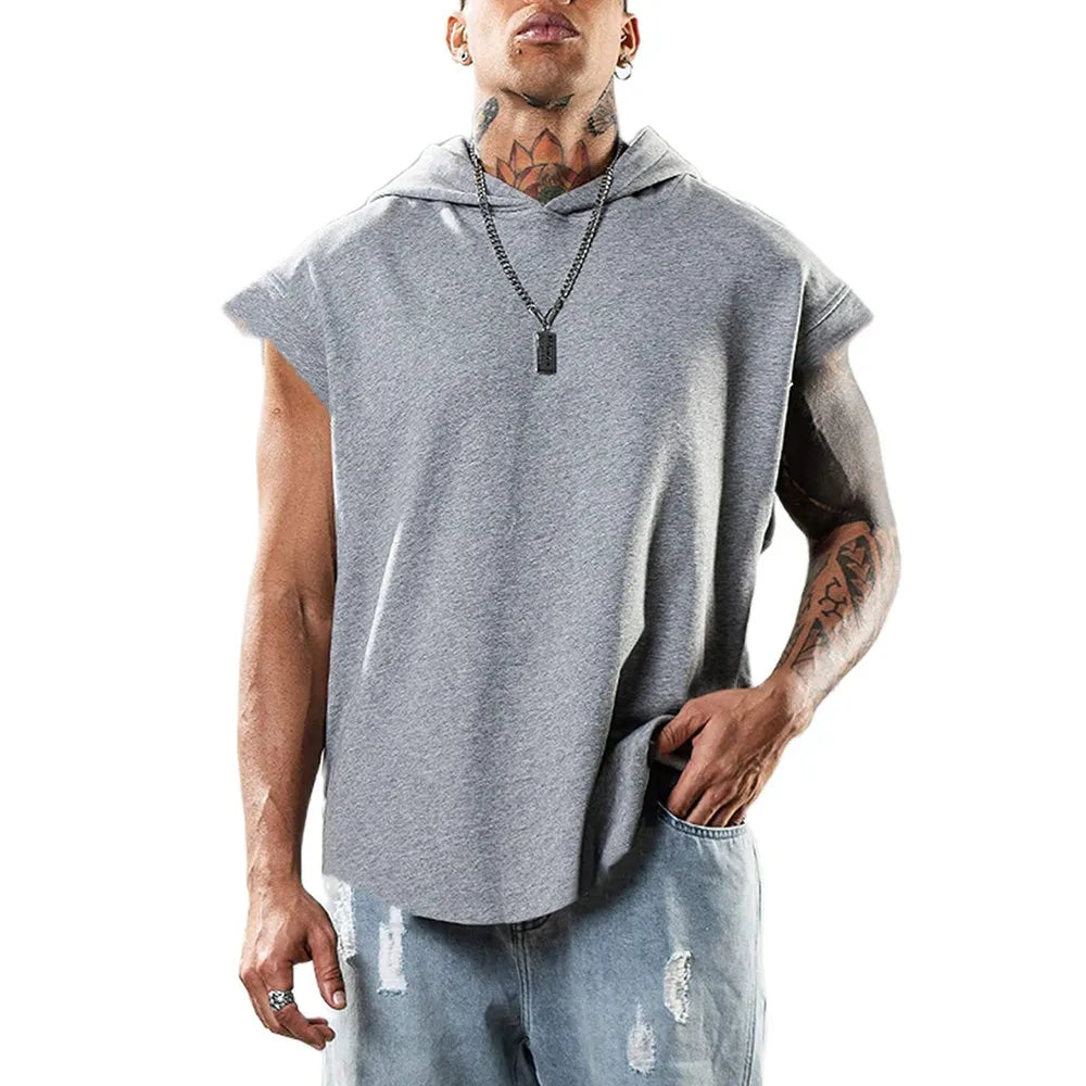 Shop All I Want Gray / M SHOP ALL I WANT Fitness Hooded Vest 💪👕