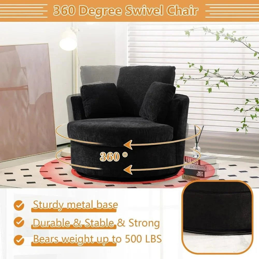 Cozy Chenille Round Swivel Chair - 360° Comfort & Style! 🛋️Elevate your living space with this Minimalist Modern Living Room Chair, designed for both style and comfort. Featuring a solid back and 360-degree rotation, this chShop All I WantShop All I WantCozy Chenille