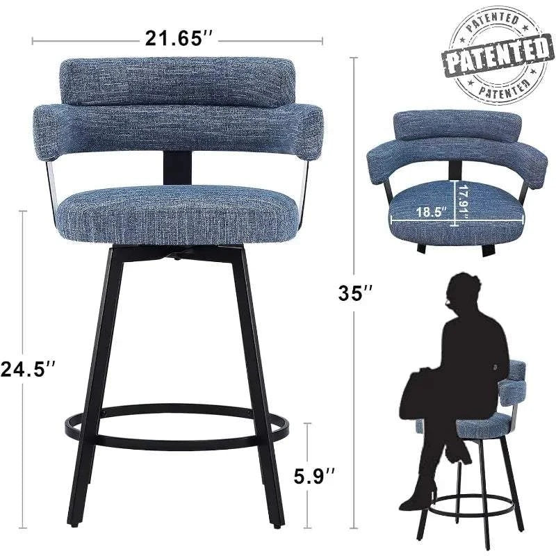 Counter Height Bar Stools with Full Back - Swivel Chairs Set of 2 in GEnhance your bar or kitchen area with these stylish Counter Height Bar Stools. Featuring a full back for added comfort and support, these swivel stools are perfect fShop All I WantShop All I WantFull Back - Swivel Chairs Set