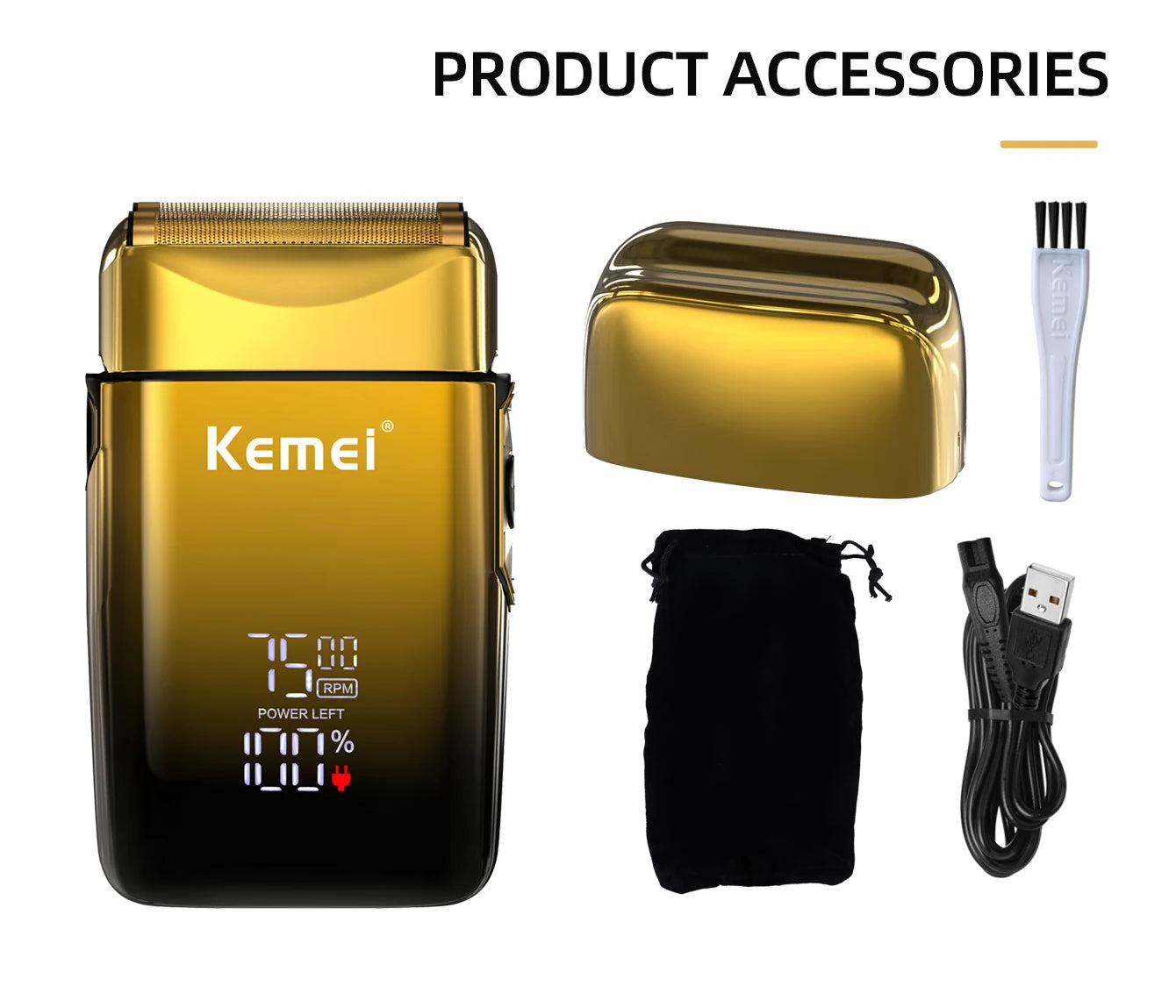 Kemei 7500 RPM Electric Shaver – Professional Hair & Beard Razor, Rechargeable Trimmer for Men KM-TX10 ✂️⚡