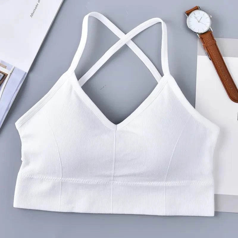 Shop All I Want White / One Size SHOP ALL I WANT Cross Strap Sports Bra 💪🏃‍♀️ #FitnessStyle