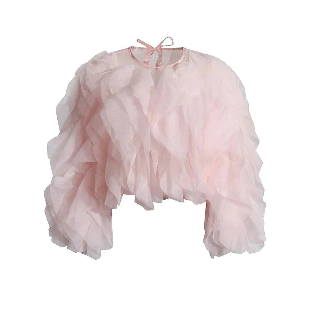 Shop All I Want PINK / S SHOP ALL I WANT Ruffled Lantern Sleeve Blouse -Venice: Summer chic 🏖️