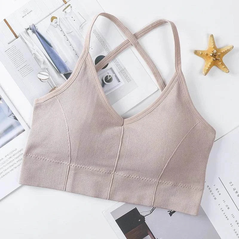 Shop All I Want Bean Paste / One Size SHOP ALL I WANT Cross Strap Sports Bra 💪🏃‍♀️ #FitnessStyle