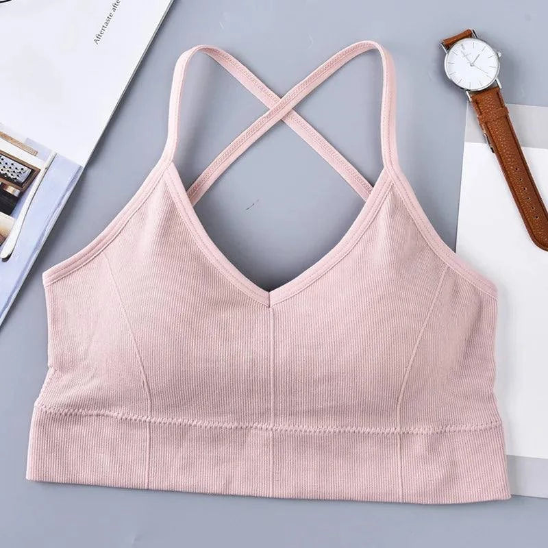 Shop All I Want Pink / One Size SHOP ALL I WANT Cross Strap Sports Bra 💪🏃‍♀️ #FitnessStyle