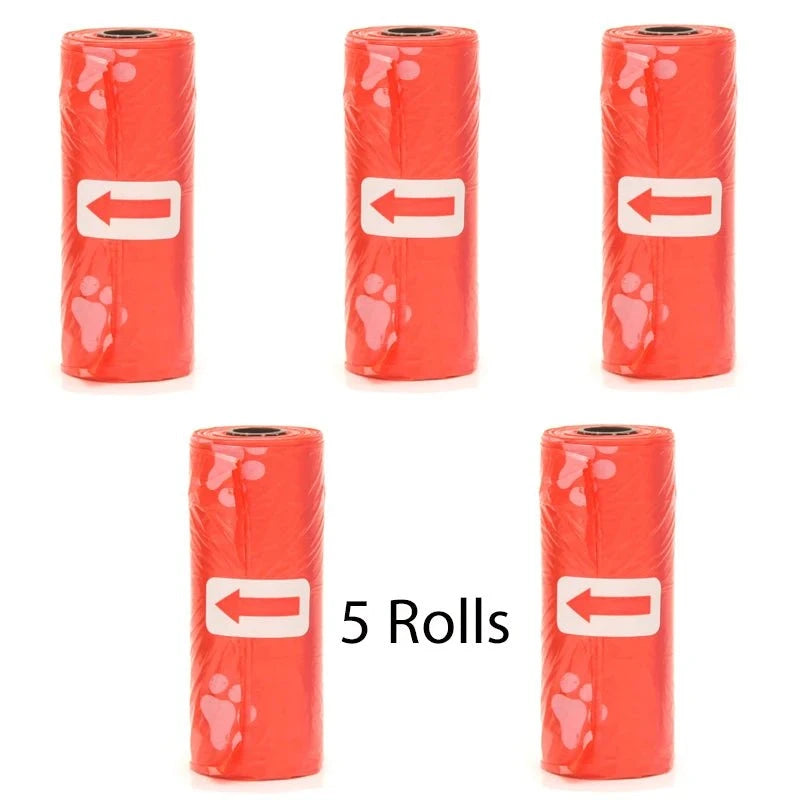 Shop All I Want Foot Red 5Rolls SHOP ALL I WANT Convenient Cleanup: Pet poop bags for a mess-free and eco-friendly pet waste solution! 🐾♻️