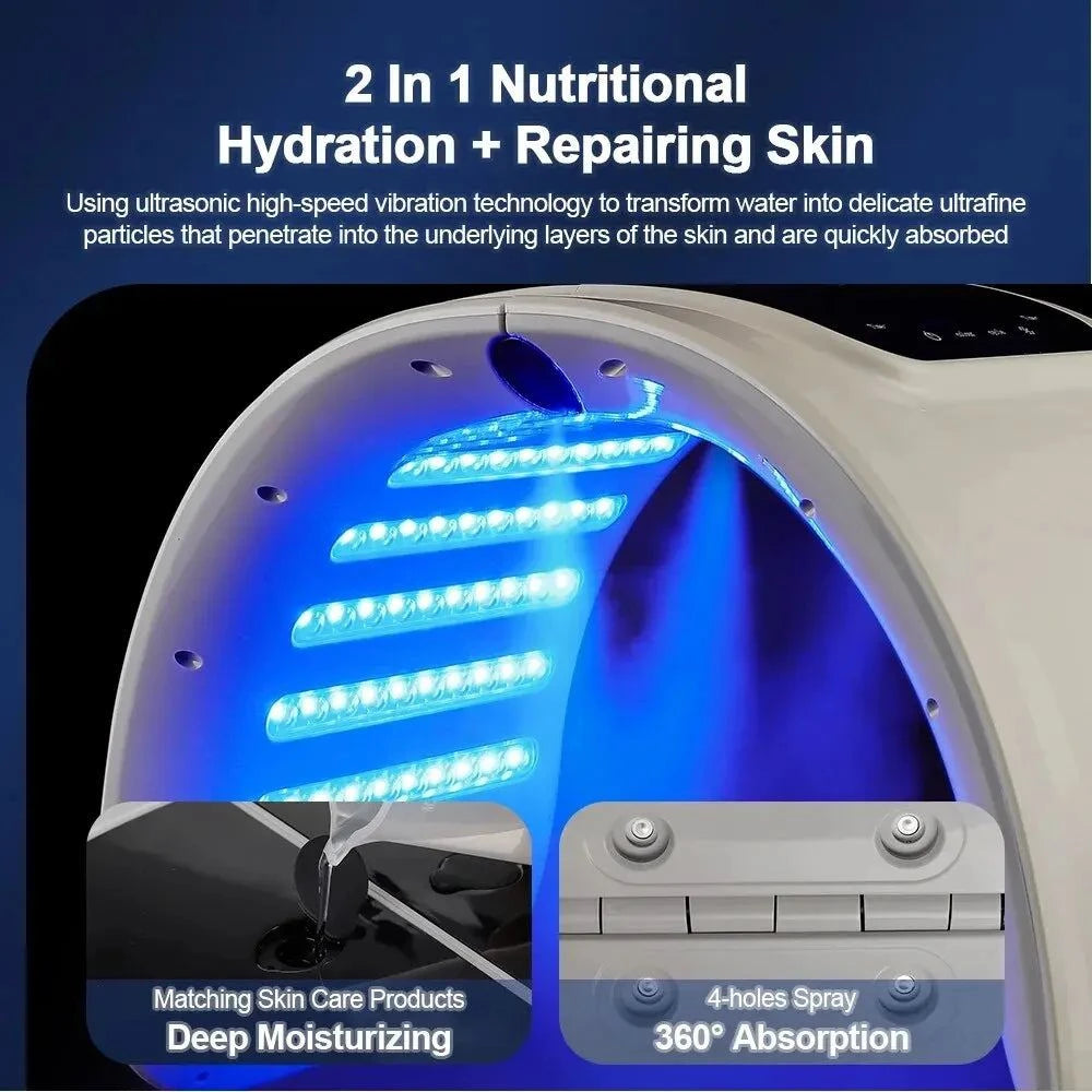 LED Mask Facial Skin Hydrating Sprayer  Home Use Skin Care