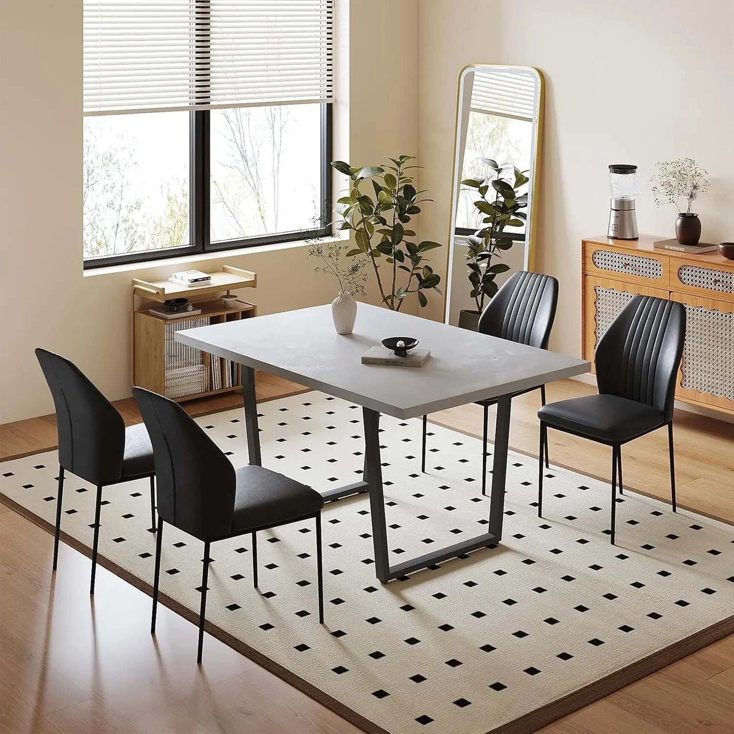 5-Piece Dining Table Set 🍽️ | 42.9” Modern Kitchen Table with LeatherElevate your dining space with the 5-Piece Dining Table Set 🍽️, featuring a sleek 42.9” modern kitchen table paired with comfortable leather chairs. Designed for moShop All I WantShop All I Want42