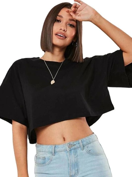 Shop All I Want black / L SHOP ALL I WANT Yoga Fitness Crop Top