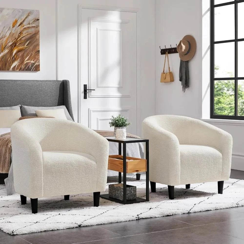 Barrel Chair Set of 2, Plush Sherpa Accent Chair with Soft Padded ArmsTransform your living space with this luxurious set of two barrel chairs, featuring plush Sherpa upholstery for ultimate comfort. The soft padded arms and cozy ivoryShop All I WantShop All I Want2, Plush Sherpa Accent Chair