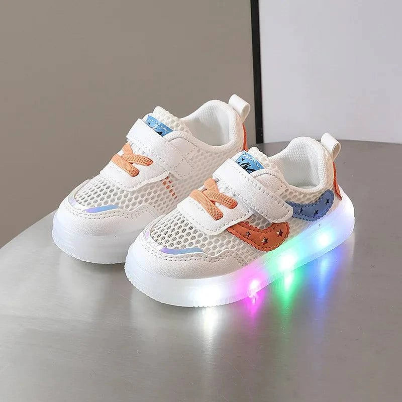 Shop All I Want blue mesh / 17(12.5cm) Shop All I Want 🌈 Bright & Breezy: Lighted Sneakers for Active Kids!