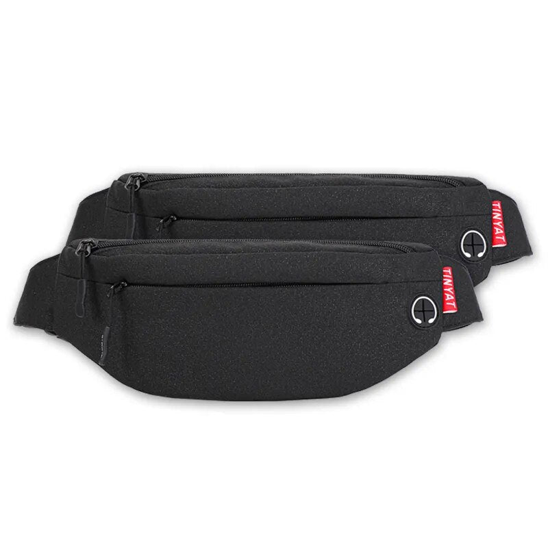 Shop All I Want T2003 BLACK X2 / China SHOP ALL I WANT Canvas Waist Bag with Multiple Pockets