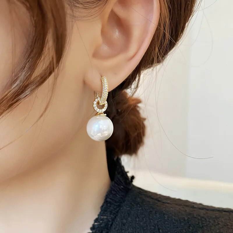 Shop All I Want SHOP ALL I WANT Pearl & Zircon Earrings 🌟💎👂