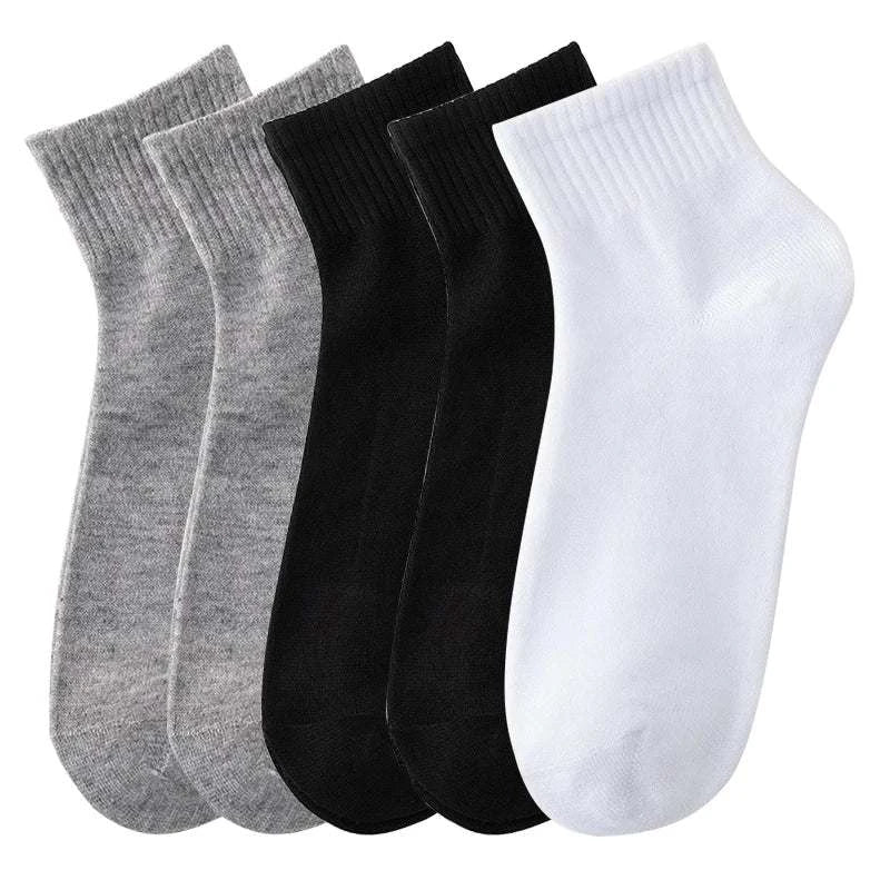 Shop All I Want style 5 / EU 38-43 SHOP ALL I WANT 🧦 5 Pairs Men's Solid Color Socks – Black & White, Business Casual & Breathable Cotton 🌟