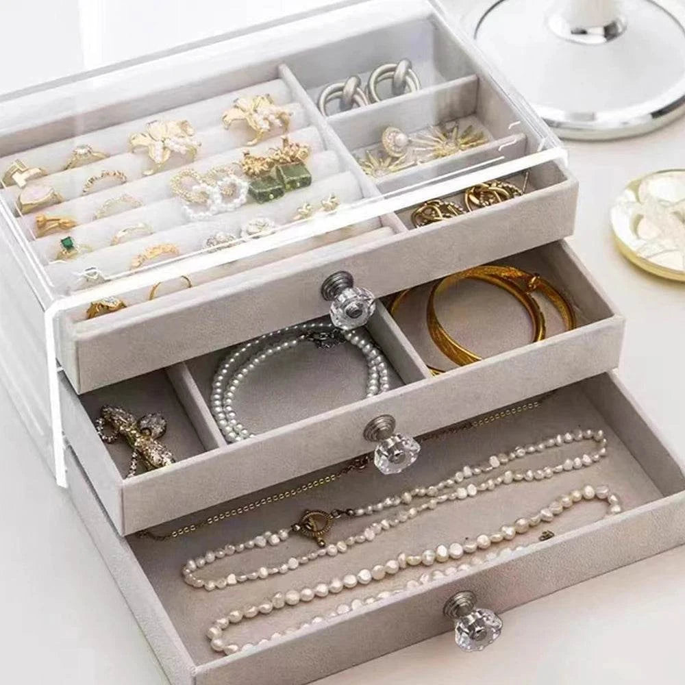 Shop All I Want Shop All I Want 💎 High-Capacity Flannel Jewelry Box – Organized Storage for Rings, Earrings, & Necklaces 💍