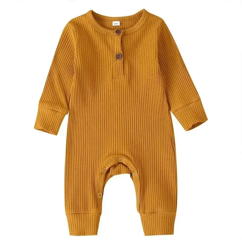 Shop All I Want Mustard / 6-9months Shop All I Want 🌸 Cozy Cotton Romper: Perfect for Spring & Autumn!