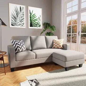 Convertible Sectional Sofa with Ottoman - L-Shaped 3-Seat Couch for LiAdd both comfort and style to your living room with this Convertible Sectional Sofa, designed for versatility. Featuring an L-shape and a removable ottoman, it proviShop All I WantShop All I WantConvertible Sectional Sofa