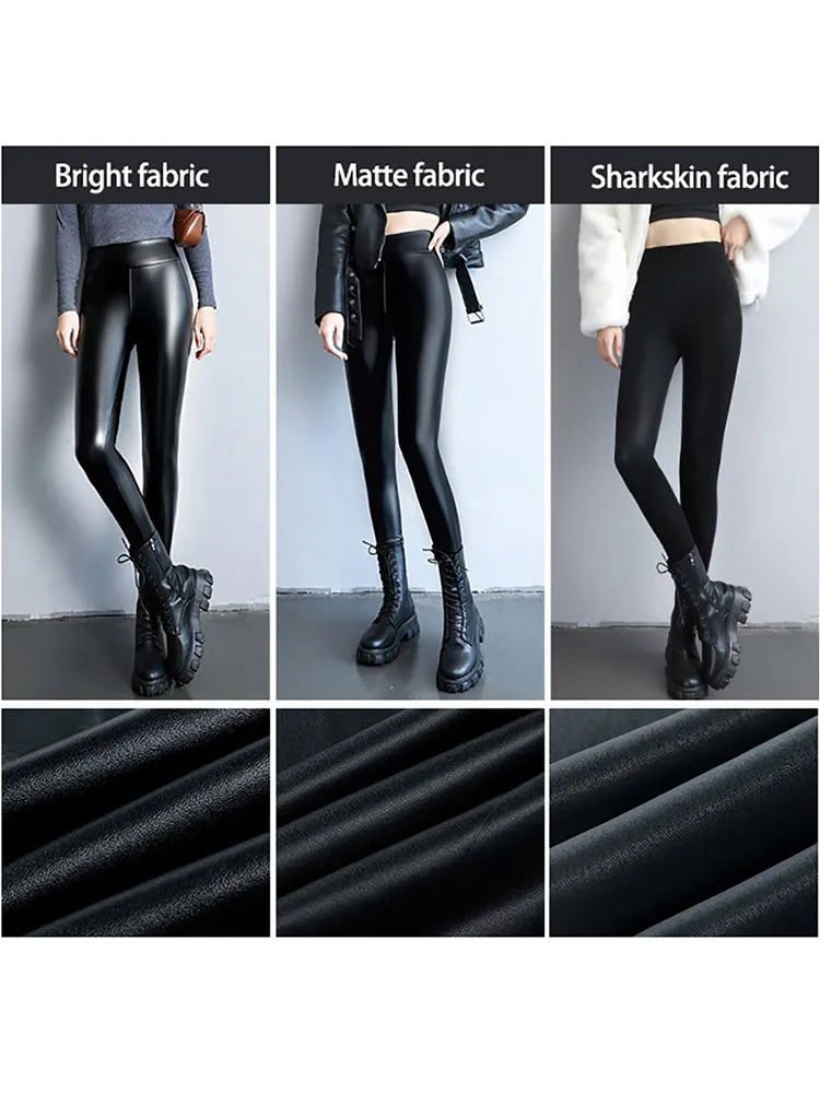 Shop All I Want SHOP ALL I WANT High Waist Faux Leather Leggings